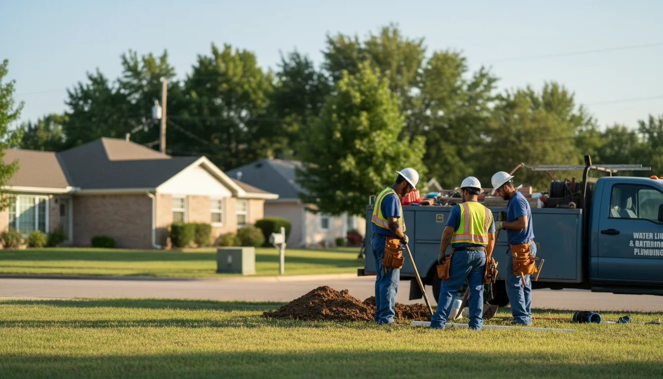Residential water line and bathroom plumbing service in Longdale, OK